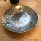 Vtg Buenilum Aluminum Floral Bowl 6 5  Hand Wrought Hammered Trinket Dish Signed