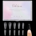 500pcs Coffin Nail Tips Full Cover Clear Nails For Acrylic Ballerina False Na   