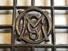 Antique Cast Iron Trivet Sad Iron  O m co   4 3 4  Square