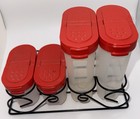 Vintage Tupperware Modular Mates Set   Metal Spice Rack Red Countertop Display