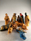Vintage Hong Kong Plastic Nativity Set 11pc Christmas Figurines Angel King Sheep