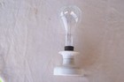 Vtg Antique Leviton White Porcelain Lamp Light Socket W  Mazda Ge 300w Bulb