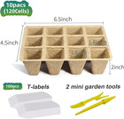 120 Cells Seed Starter Tray  10 Pack Biodegradable Peat Pots With 100 Labels  Pl