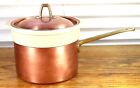 Paul Revere Ware Double Boiler Usa Solid Copper Pot 2 Qt Pan Ceramic Bain Marie