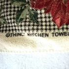 Vintage Christmas Kitchen Tea Towel Thinc  Holly Poinsettia 14    X 23   