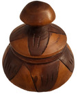 Vintage Hand Carved Wooden Trinket Box With Lid Floral Pattern Boho Design