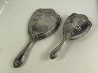 Antique Matching Brush And Hand Mirror Silver Plate Vanity 2 Piece Set
