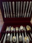 Godinger Silver Art Co  Ltd Silverplate Flatware Set With Case Weave Design