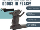 Rust Brown Cast Iron Mouse Door Stop Wedge     Felt Bottom