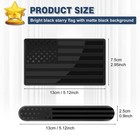 3d Metal American Flag Decal  Black Usa Flag Emblem Sticker For Car  Truck  S   