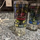 Vintage Beer Glass Set-set Of 6 Carling Glasses Stained Glass Barware Vintage