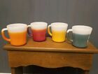 Milk Glass Glamalite D Handle Coffee Mugs Cups Glitter Rubber Fire King   Stand