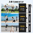 Patiassy Volleyball Badminton Pickleball 3in1 Combo Net Set  5 17 4ft Adjusta   