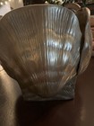 Vintage Brass Seashell Clamshell Planter Vase Heavy Scallop Nautilus Cache Pot
