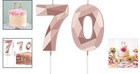 3d Diamond Number 70 Candles In Rose Gold - Perfect Cake Topper For Events