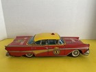 1958 Ford Fire Chief Tin Friction Car   Rare   Vg Original