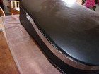 Vintage Emil J  Paidar Barber Chair Upper Back Seat Pad Black Leather W  Handle