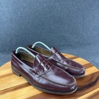 Vtg G h  Bass   Co Logan Burgundy Leather Penny Loafers Mens Size 10 5 Weejuns