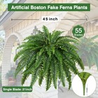 Artificial Boston Fern Bush Set Of 2 Large Artificial Ferns 45 Inch  Faux Ferns