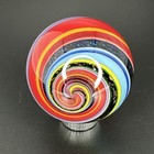 Contemporary Handmade Art Glass Marble 1 58  Multicolor Swirl  Dichroic  Signed 