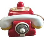 Vintage Ambi Toys Pull Along Telephone Made In Holland Red Rotary Toy