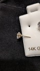 14k Solid Yellow Gold Zirconia Cubic Clear Round Prong Stud Earrings