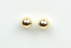 14k Solid Yellow Gold Ball Stud Earrings With Screw Back Round High Polish