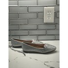 Lauren Lorraine Kelsey Silver Glitter Rhinestone Pointed Toe Flats Shoes Size 7