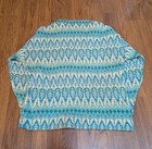 Vtg Iceland Lambs Wool 1960 Blue Geometric Crew Neck Sweater Women s Sweden Made
