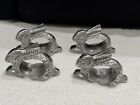 Pewter Bunny Rabbit Napkin Rings Holders Easter Spring Farmhouse Lot Of 4  104 