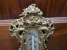 Vintage 11  Gold Painted Cast Iron Hanging Thermometer Cherub In Box Made In Usa
