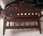 Victorian-style Wall Rack Featuring Ornate Hand-carved Mahogany-colored 