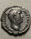 Rare Genuine Ancient Roman Silver Coin Denarius Hadrian 117 Salus Altar Serpent