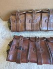 2 Vintage Bandolier  Leather  5 Pocket Ammo Belt Stamped 