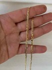 14k Solid Yellow Gold 3mm Cuban Link Chain Necklace Men Women Size 24 
