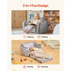 Uimoso 2-in-1 Kids Sofa Convertible Couch With Armrests Gray Baby Toddler Chair