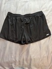 Women s Black Athletic Activewear Shorts Solid Drawstring Elastic Waist