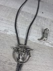 Vtg Cowboy Western Bull Head Cow Steer 1980s Bolo Tie B213