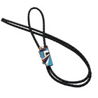 Southwest Sterling Silver Geometric Inlay Bolo Tie
