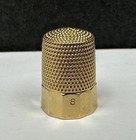Antique 14k Yellow Gold Sewing Thimble  8 Hallmarked Simons Bros 3 8 Gm Monogram