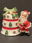 Vtg Relpo Christmas Spaghetti Santa Bell Planter Japan Ceramic 1950   s Mcm