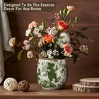 Vintage Ceramic Flower Pot With Ice Crackle Rustic Planter With Drainage Hole   