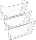 Clear Acrylic Single Pocket  Plastic Hanging Wall Mount File Holder For Offic   