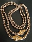 Pair Of Joan Rivers Knotted Champagne Faux Pearl Necklace-magnetic Clasp-28  30 