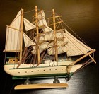 Vintage Wooden Sail Boat Clipper Tall Ship Model Nautical Decor 10    X 11   