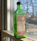 Rare 1930s Green Mckesson Olive Oil Bottle With Emb Olives   Original Label