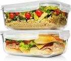 Set Of 2 63 Oz  Large Glass Food Storage Container With Airtight Lid   Razab