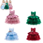 Girls Bridesmaid Dress Baby Flower Kids Party Rose Bow Wedding Dresses Princess