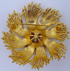 Vintage Large Monet Brooch Gold Tone Firework Ropes Floral Spray Cordelia Flower