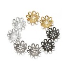 500 Pcs Filigree Flower Bead Caps 10mm Hollow End Caps For Jewelry Making Diy